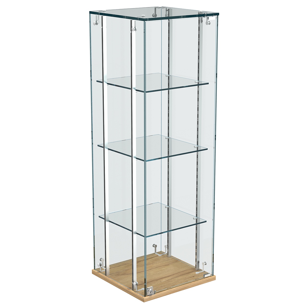 Витрина Истра настольная №23-РЕГ с регулировочными стеклянными полками Дуб Золотистый