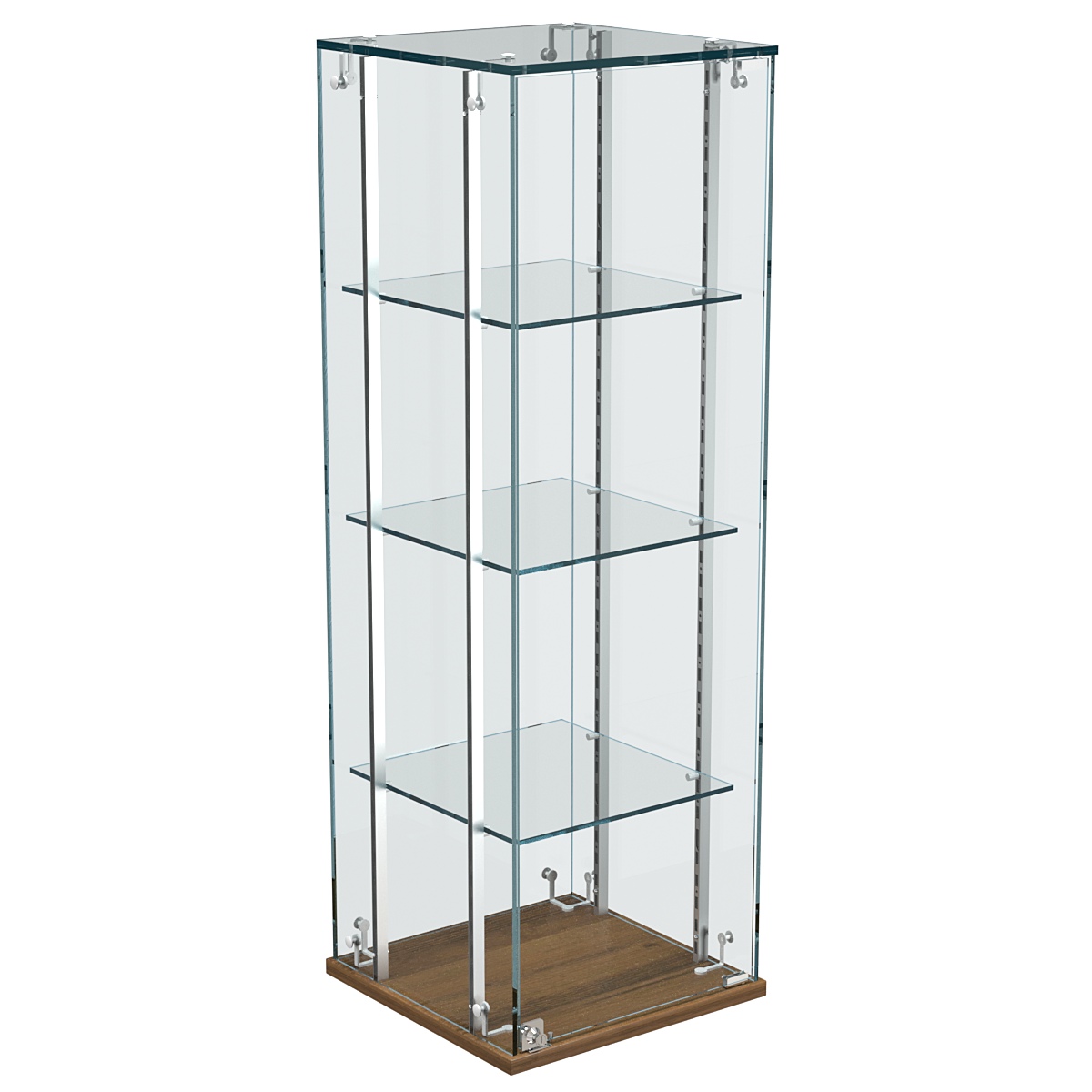 Витрина Истра настольная №23-РЕГ с регулировочными стеклянными полками Орех