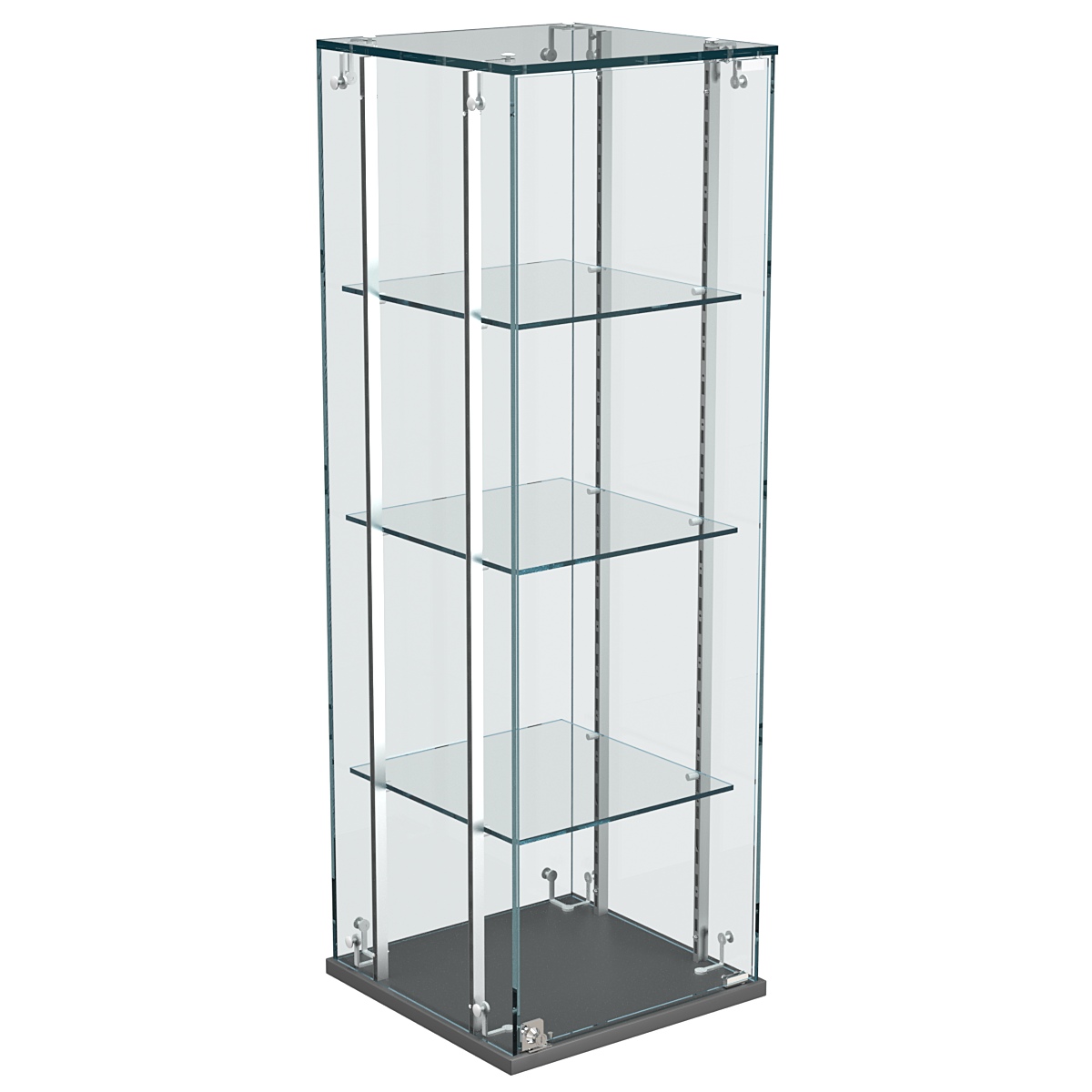 Витрина Истра настольная №23-РЕГ с регулировочными стеклянными полками Темно-Серый