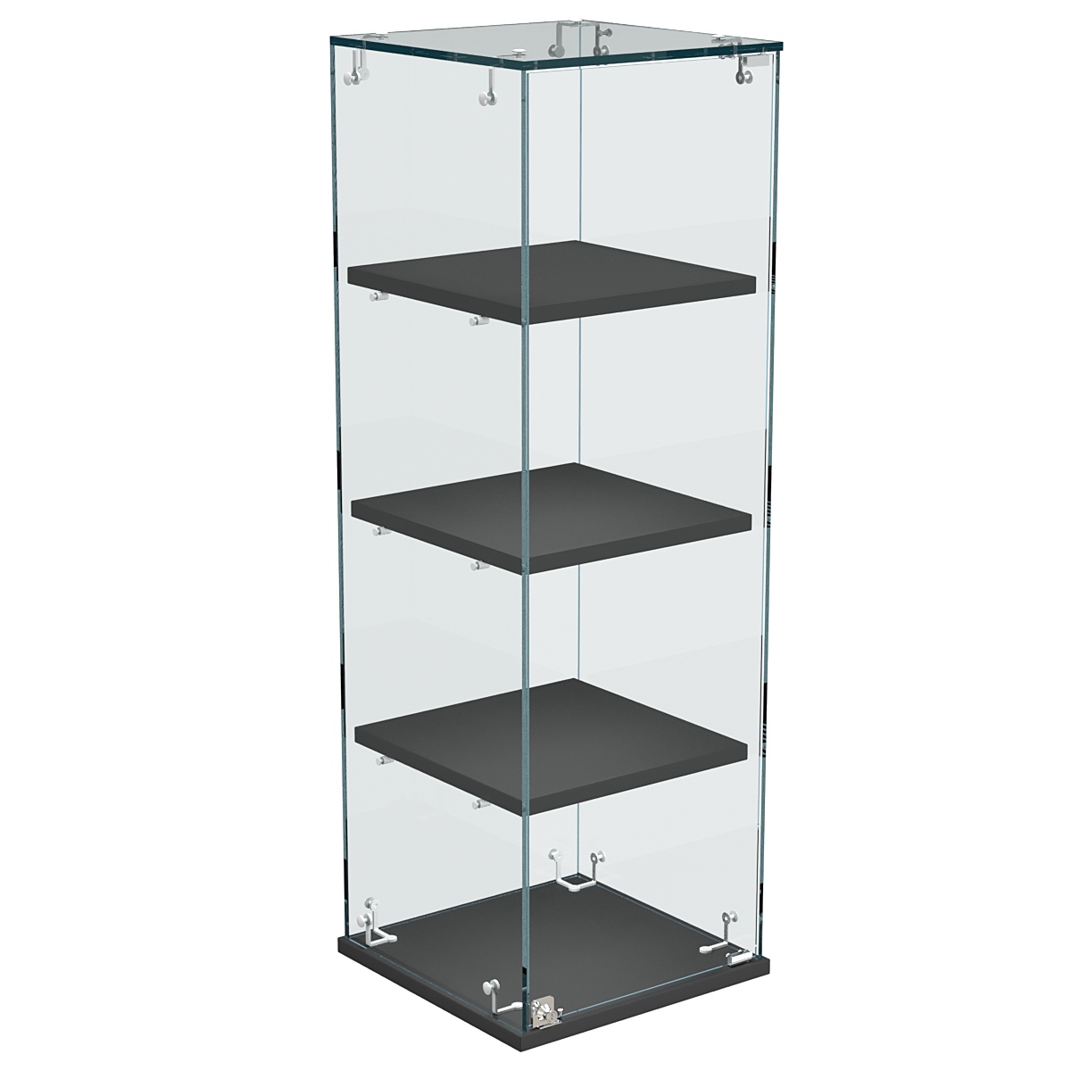 Витрина Истра настольная №23-ДП с прямыми полками из ДСП Черный