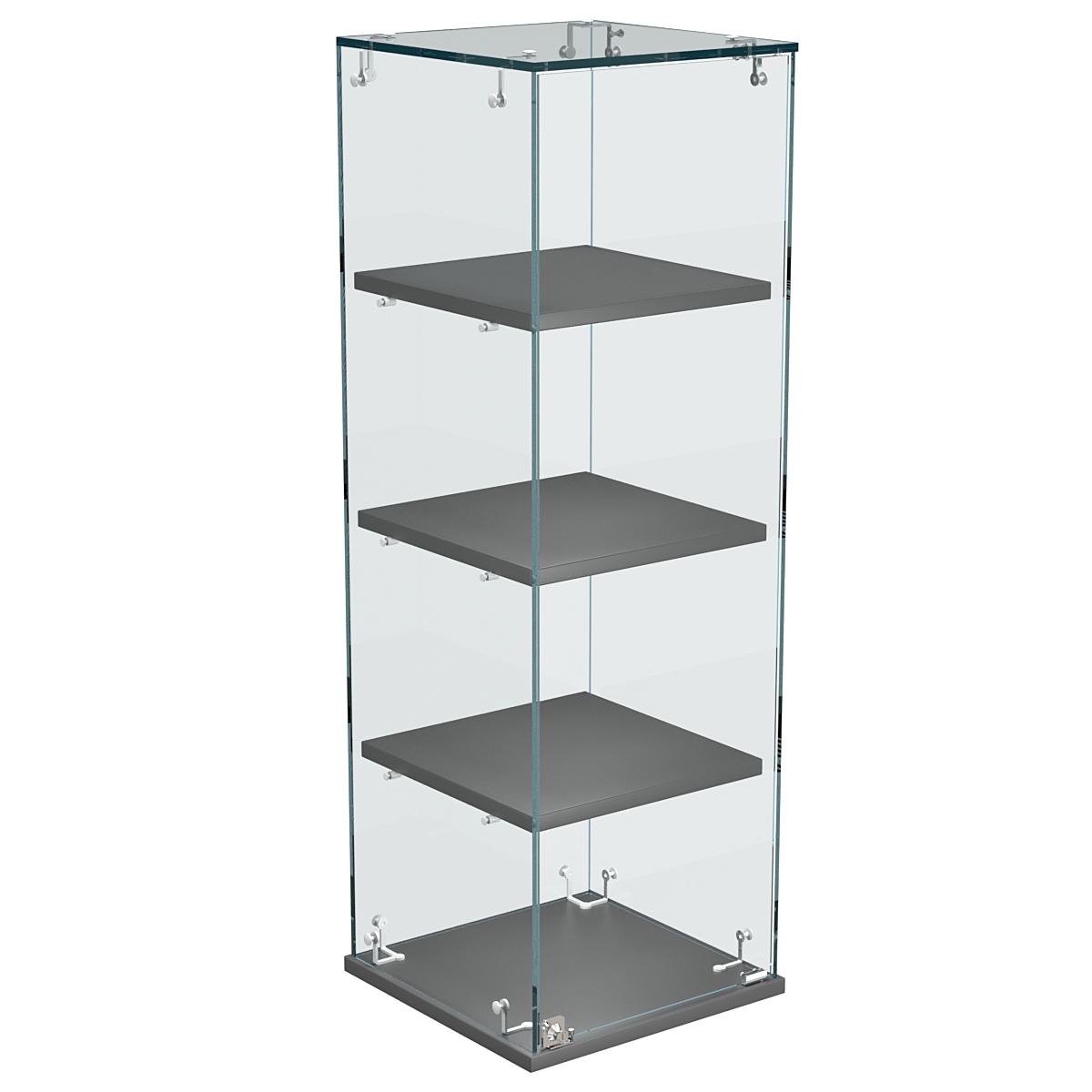 Витрина Истра настольная №23-ДП с прямыми полками из ДСП Темно-Серый