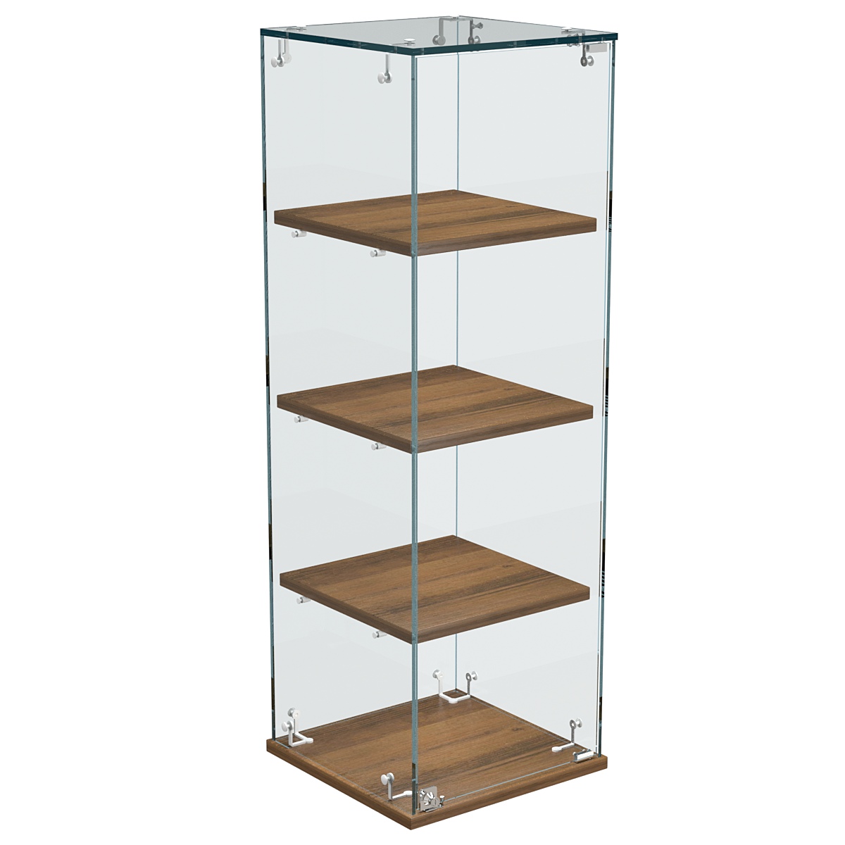 Витрина Истра настольная №23-ДП с прямыми полками из ДСП Орех