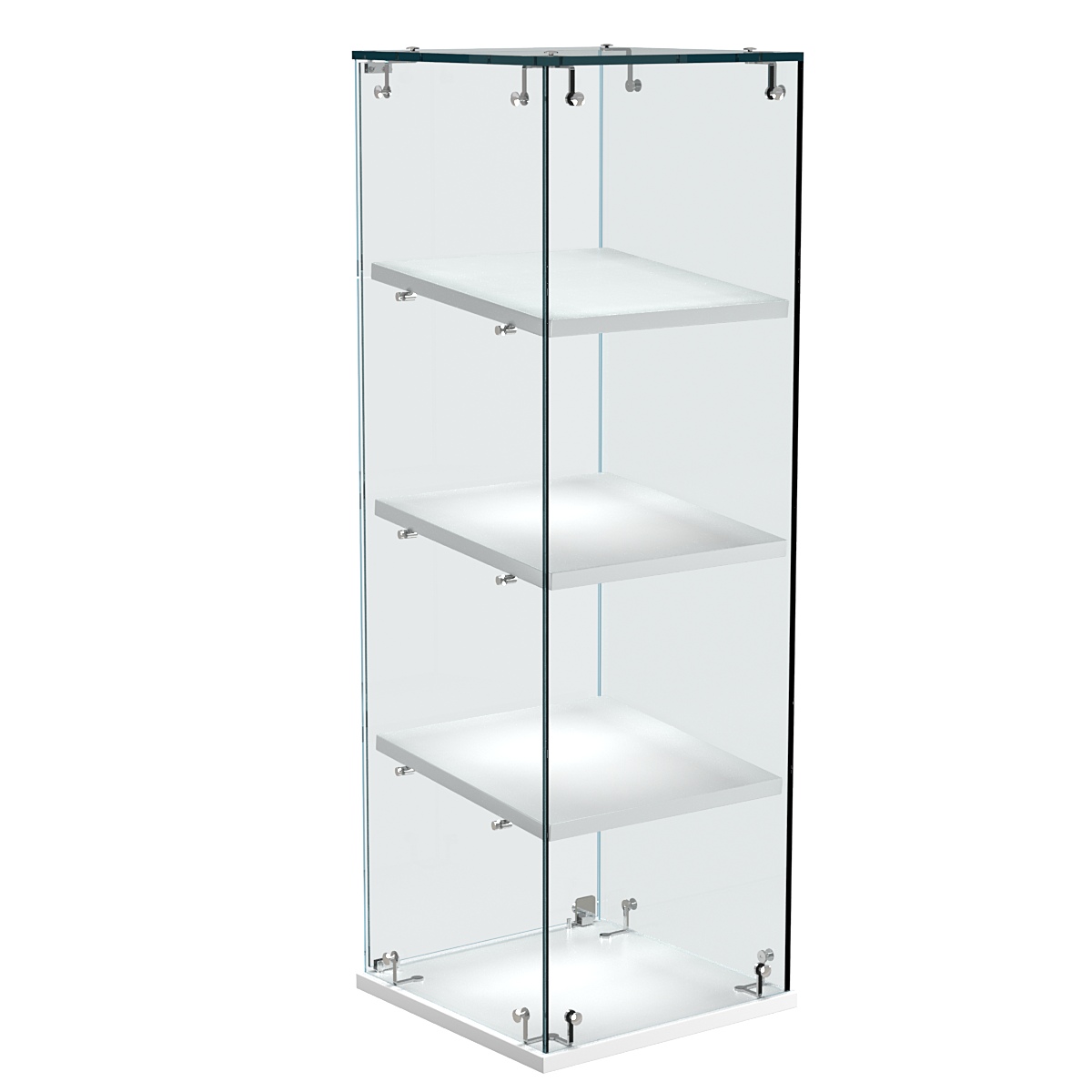 Витрина Истра настольная №23-ДН с наклонными полками из ДСП Белый