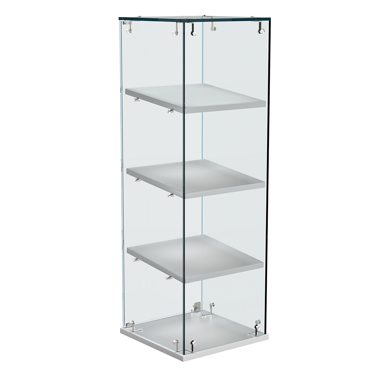 Витрина Истра настольная №23-ДН с наклонными полками из ДСП Серый