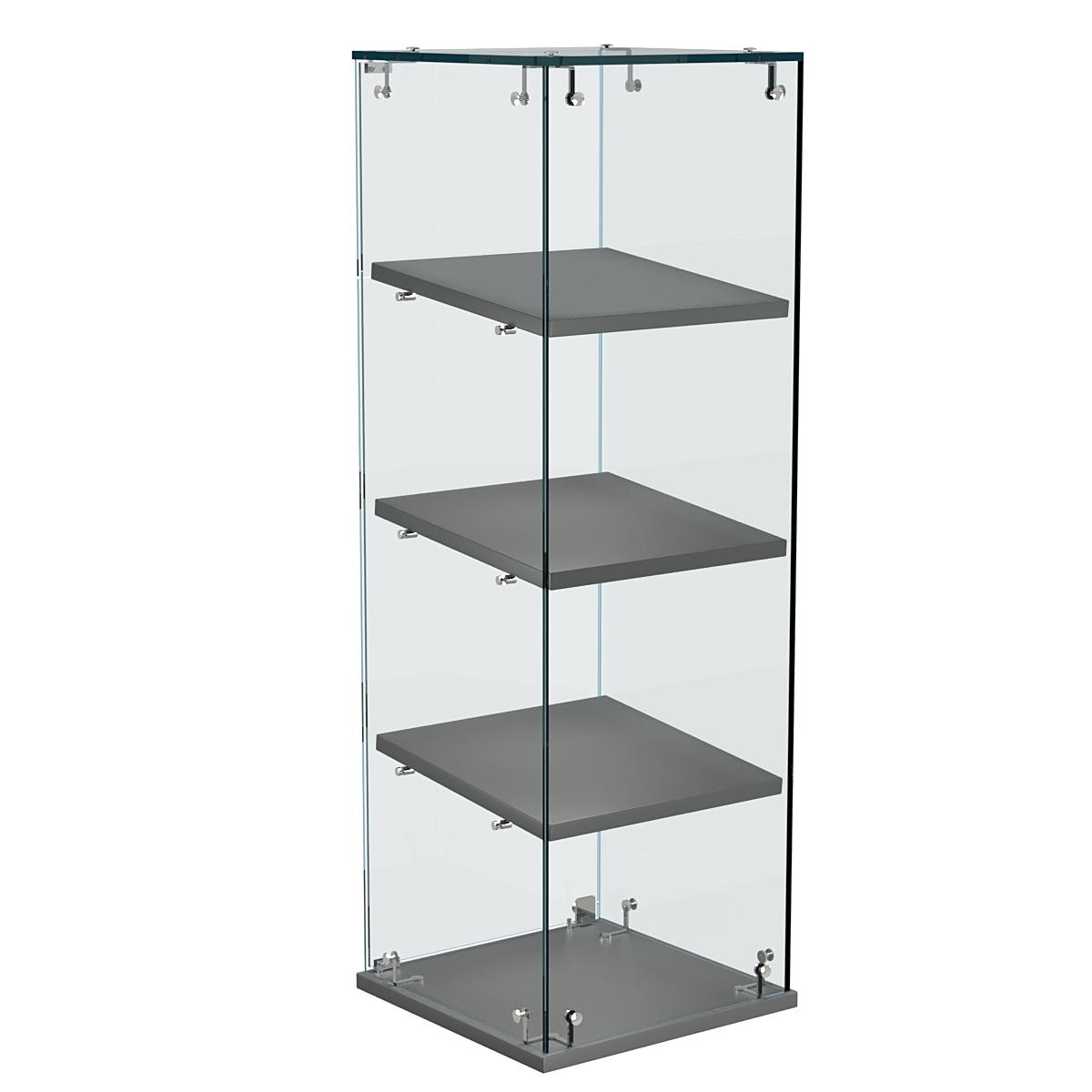 Витрина Истра настольная №23-ДН с наклонными полками из ДСП Темно-Серый