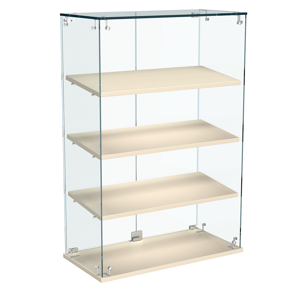 Витрина Истра настольная №22-ДН с наклонными полками из ДСП Крем Вайс