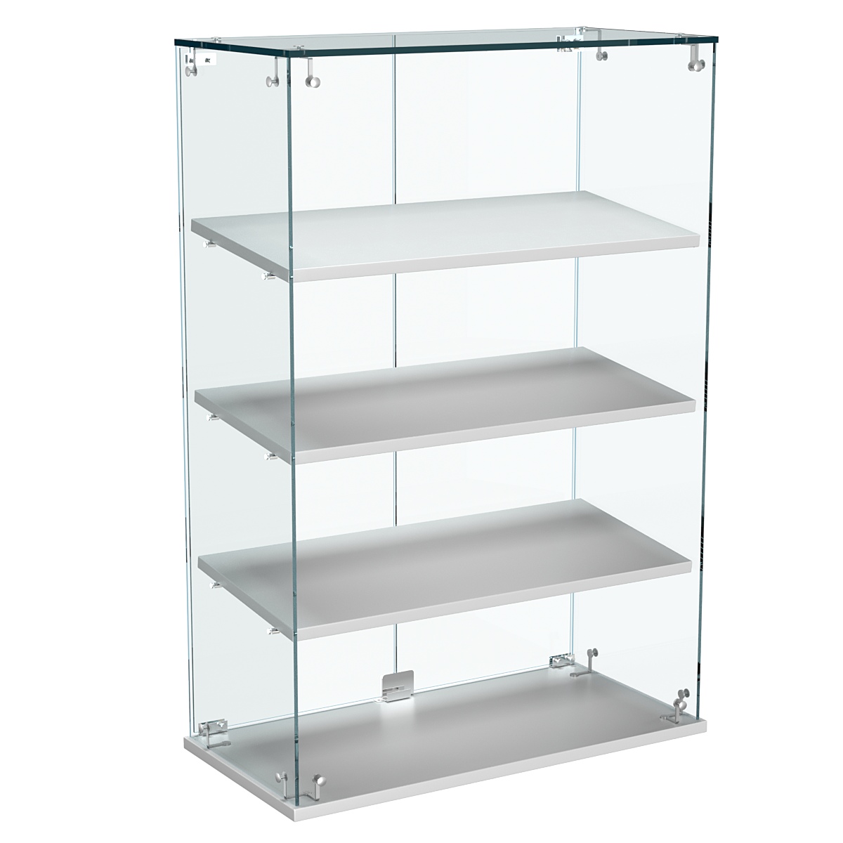 Витрина Истра настольная №22-ДН с наклонными полками из ДСП Серый