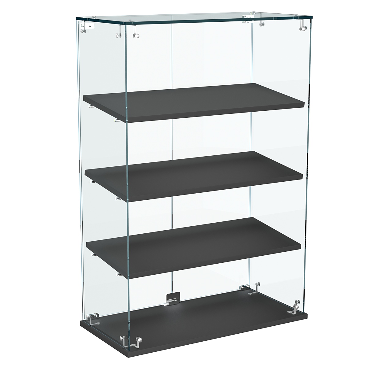 Витрина Истра настольная №22-ДН с наклонными полками из ДСП Черный