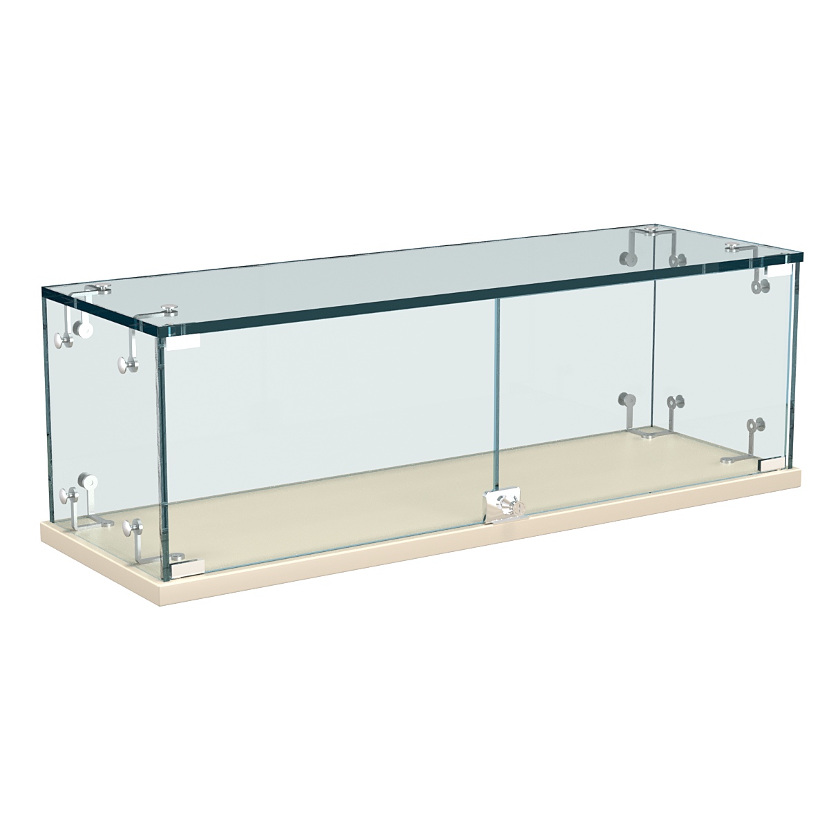 Витрина Истра настольная мини №2-2 с распашными дверками Крем Вайс