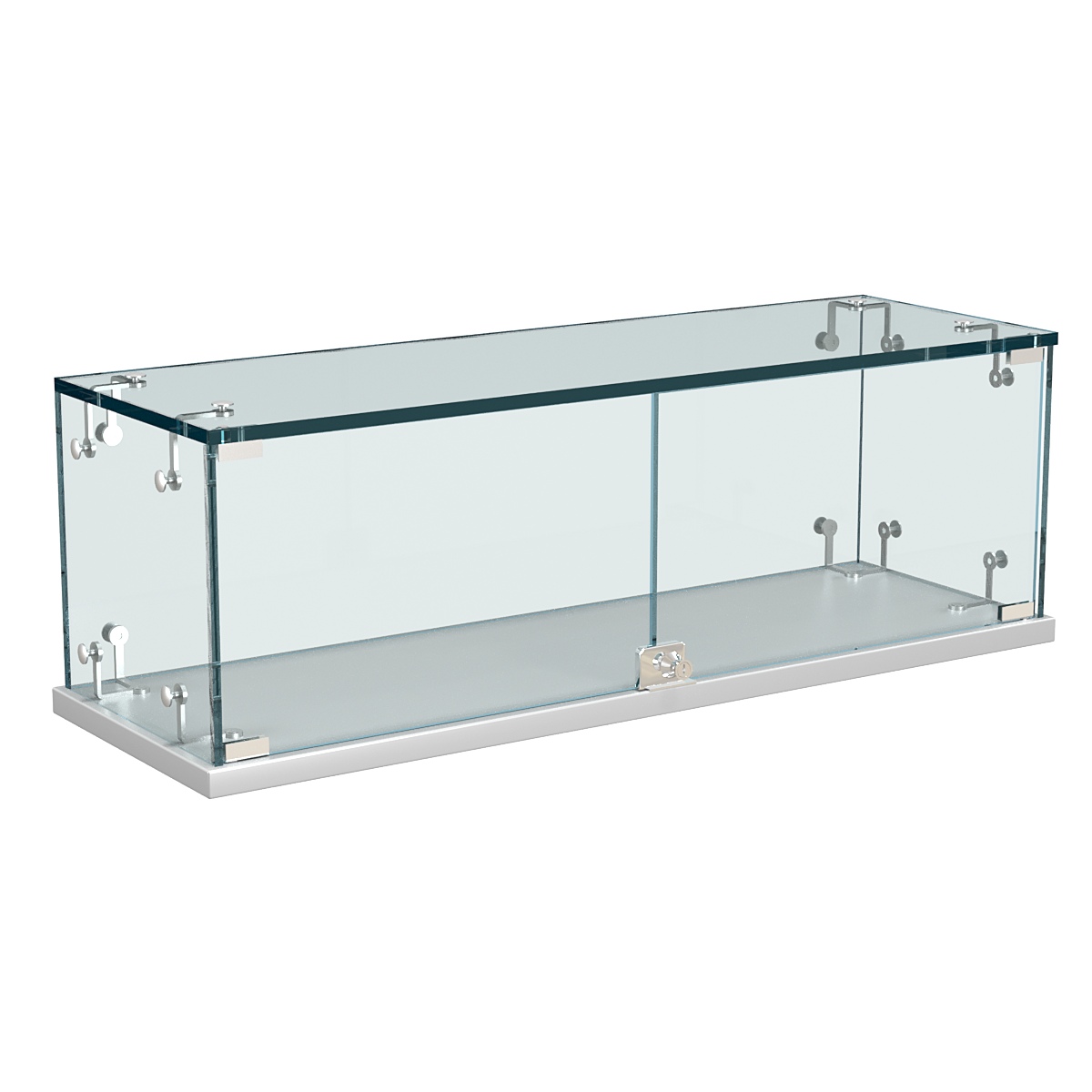 Витрина Истра настольная мини №2-2 с распашными дверками Серый