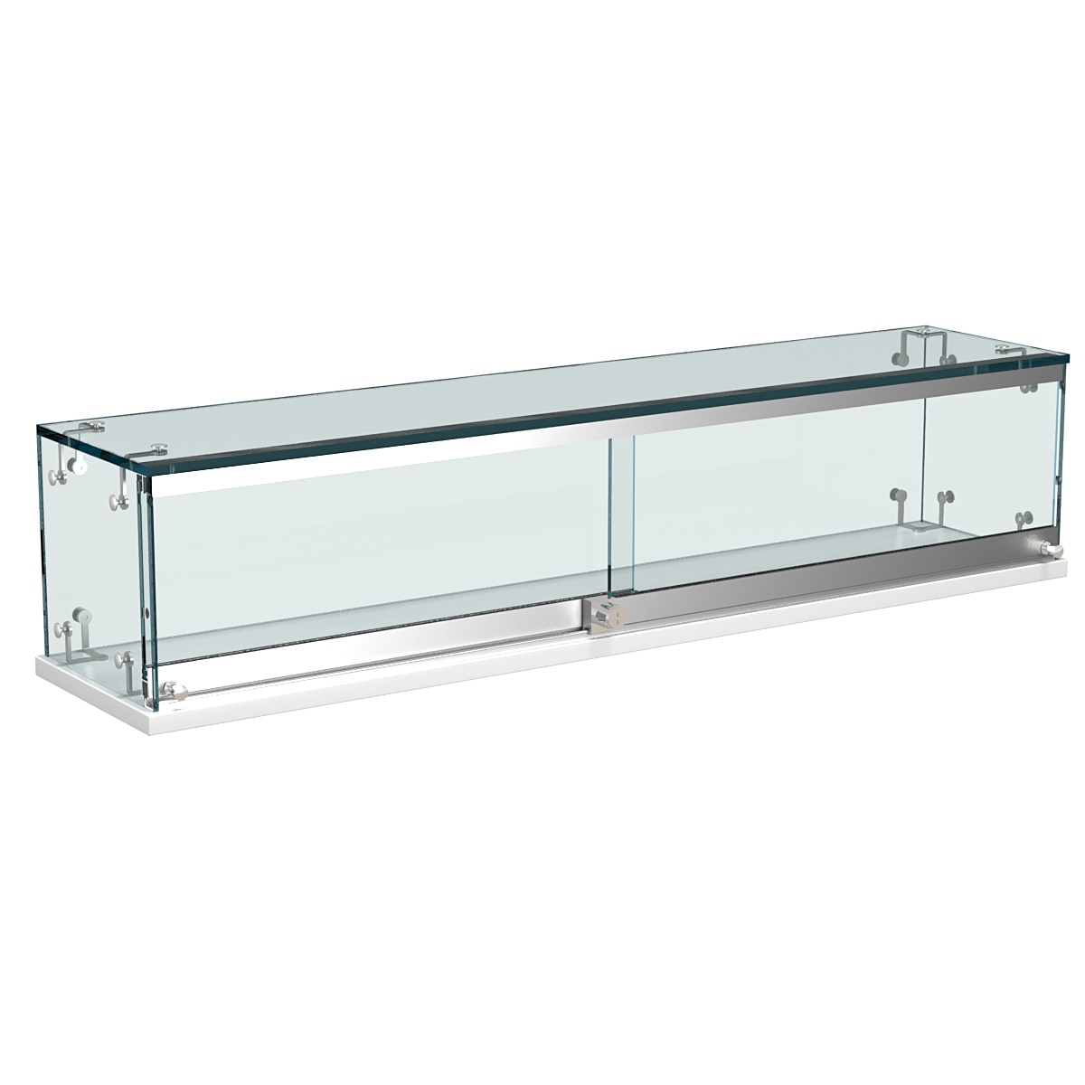 Витрина Истра настольная мини №3-3 с раздвижными дверками Белый