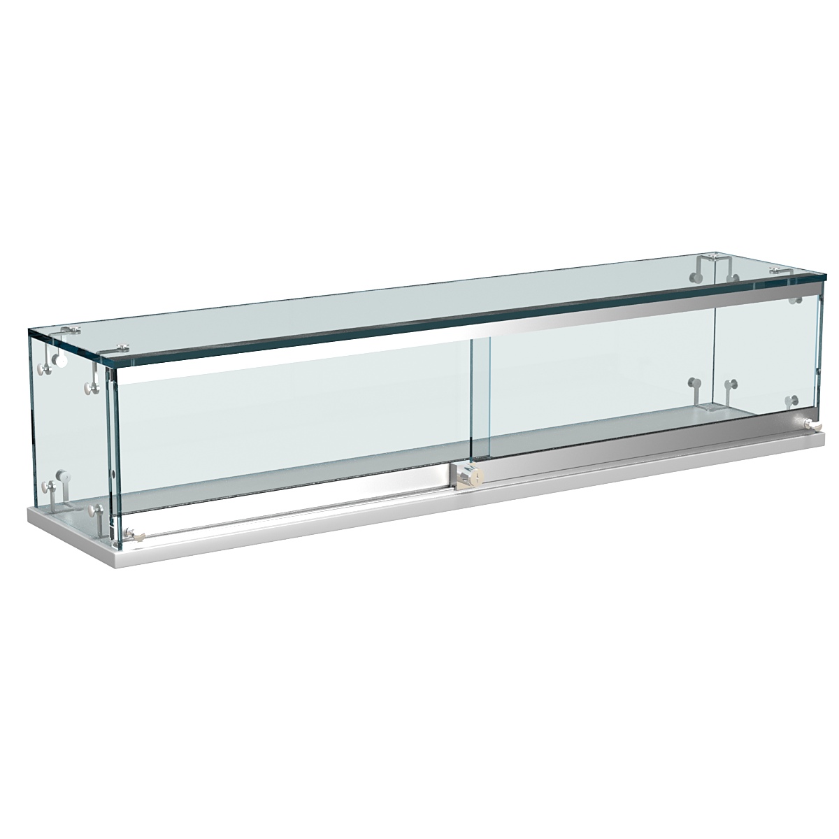 Витрина Истра настольная мини №3-3 с раздвижными дверками Серый