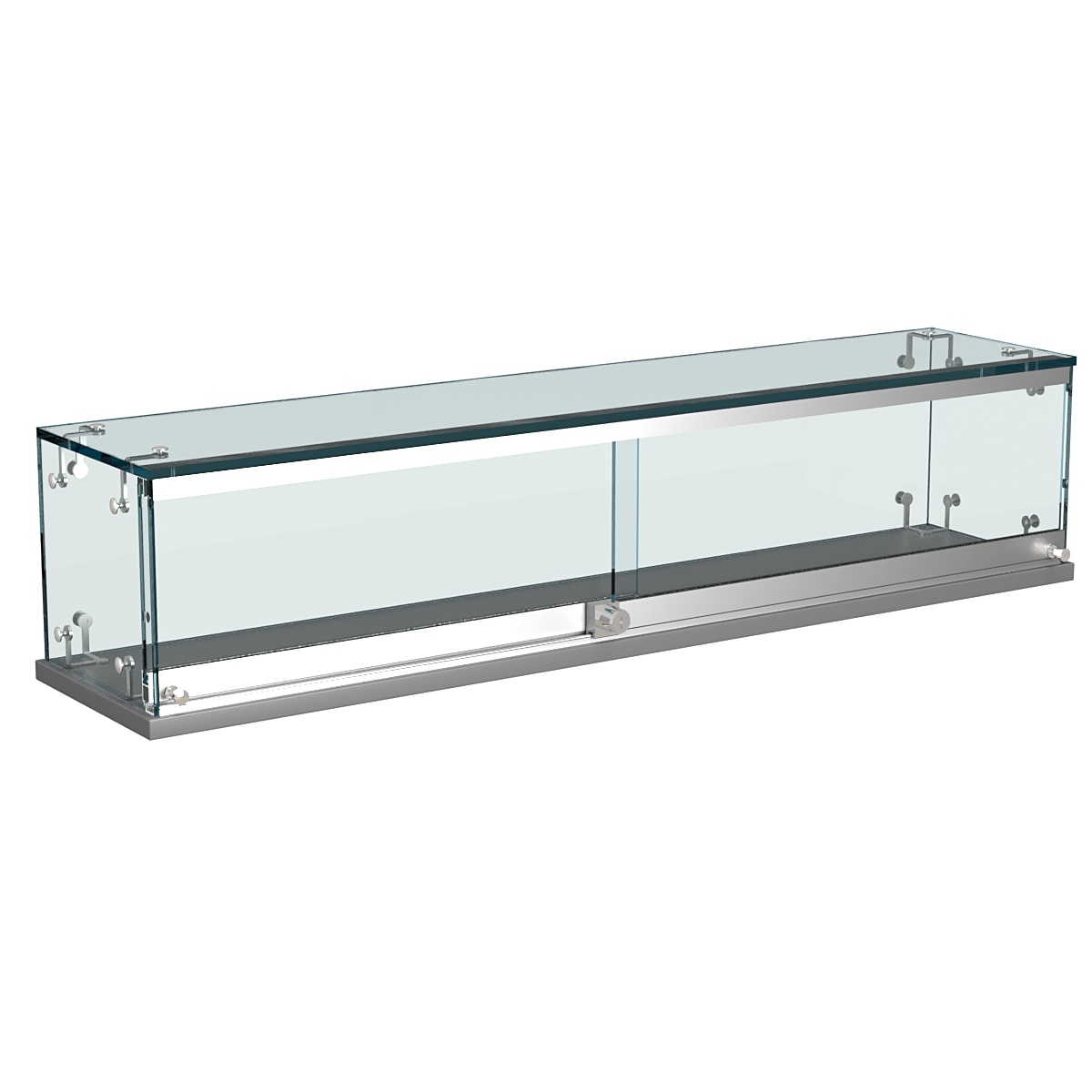 Витрина Истра настольная мини №3-3 с раздвижными дверками Темно-Серый