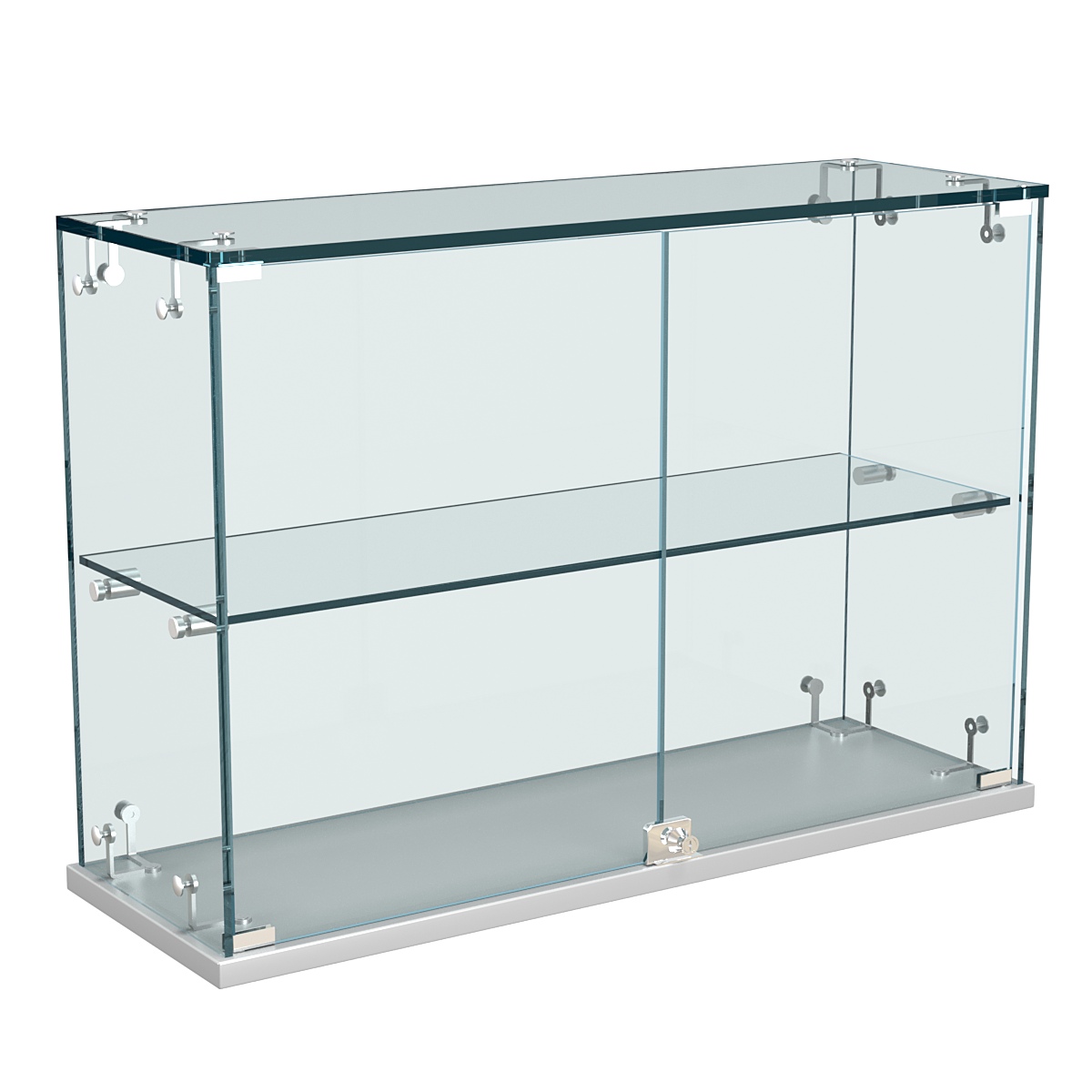 Витрина Истра настольная мини №5-2 с одной полкой и распашными дверками Серый