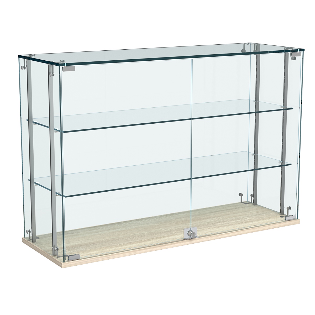 Витрина Истра настольная №29-РЕГ с регулировочными стеклянными полками Дуб Сонома