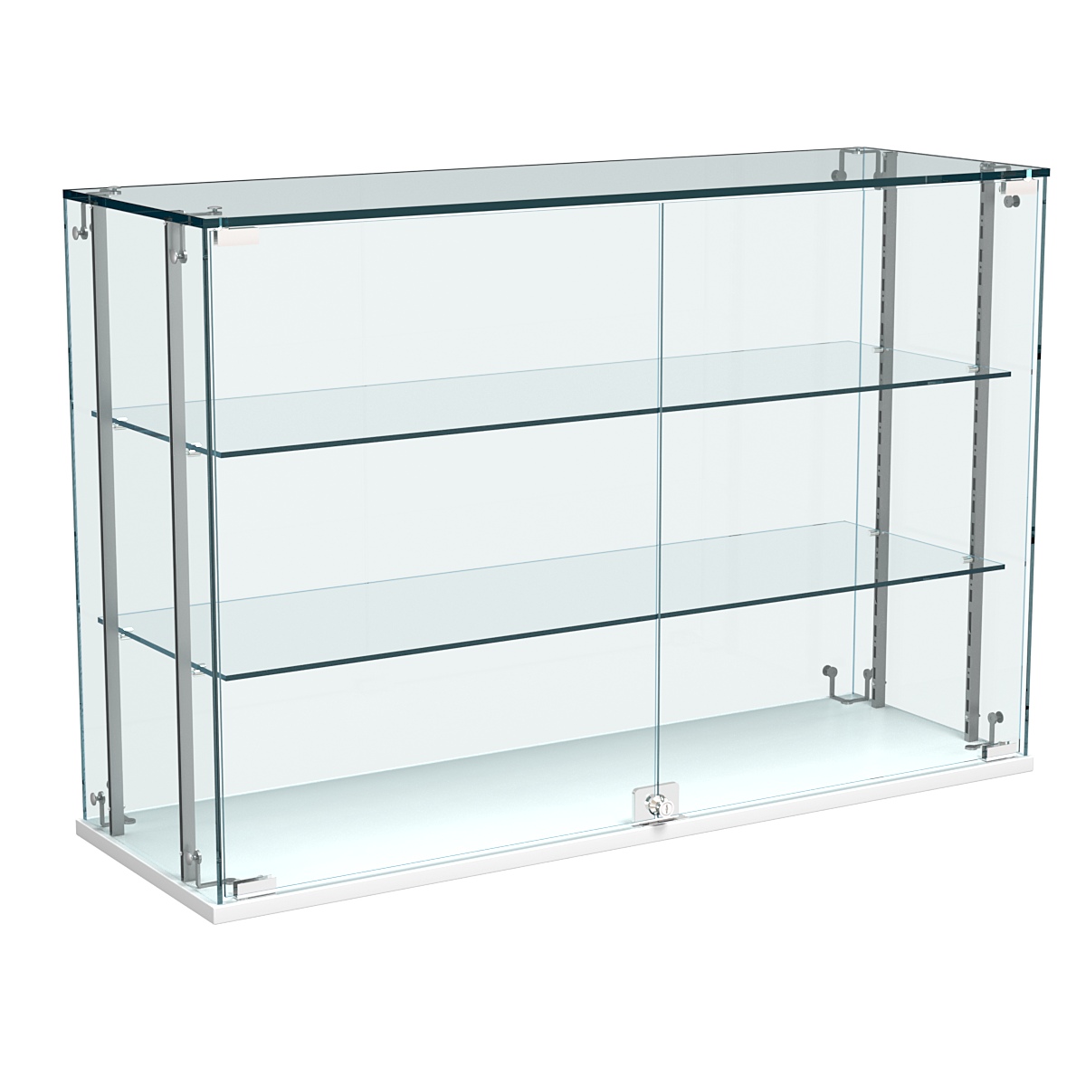 Витрина Истра настольная №29-РЕГ с регулировочными стеклянными полками Белый