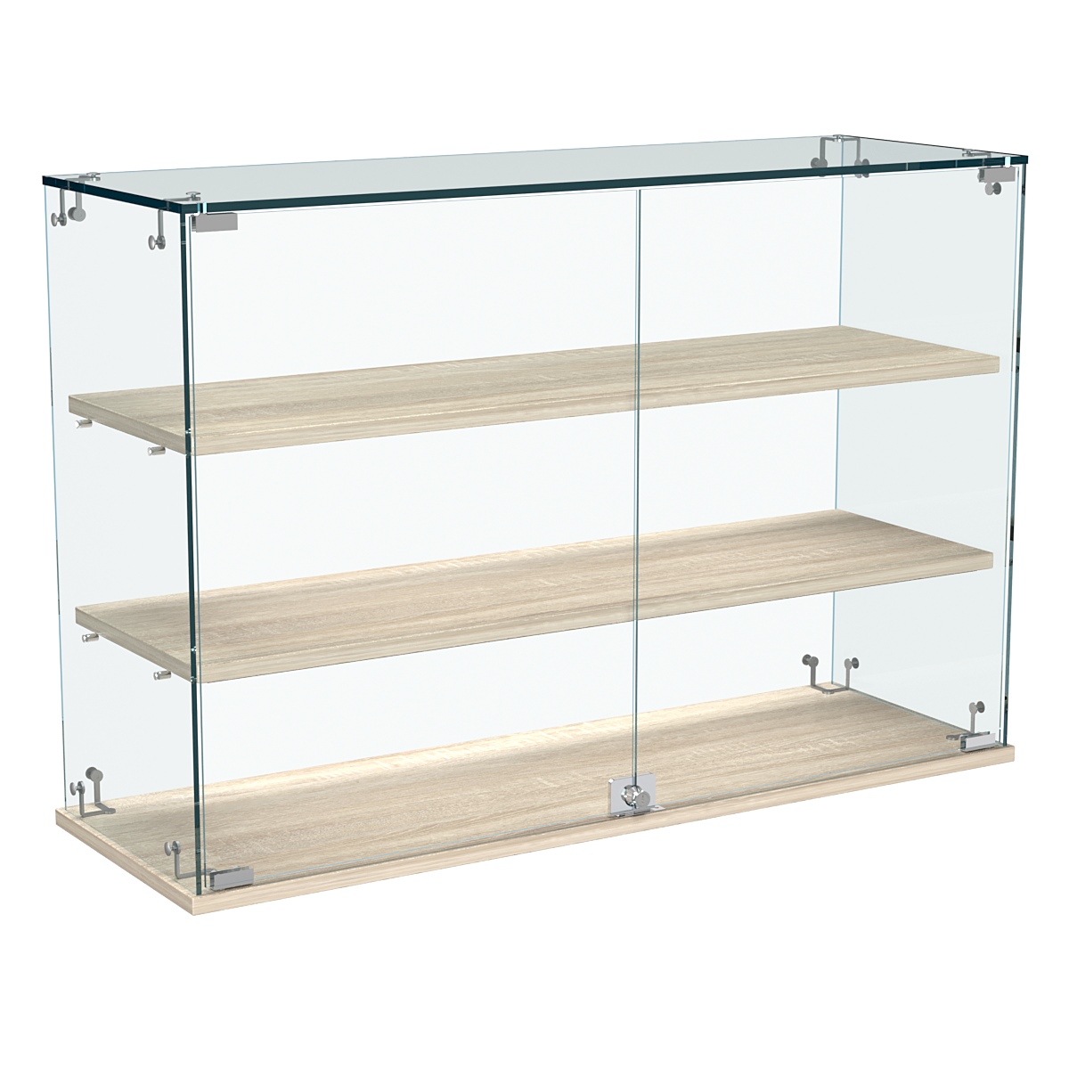 Витрина Истра настольная №29-ДП с прямыми полками из ДСП Дуб Сонома