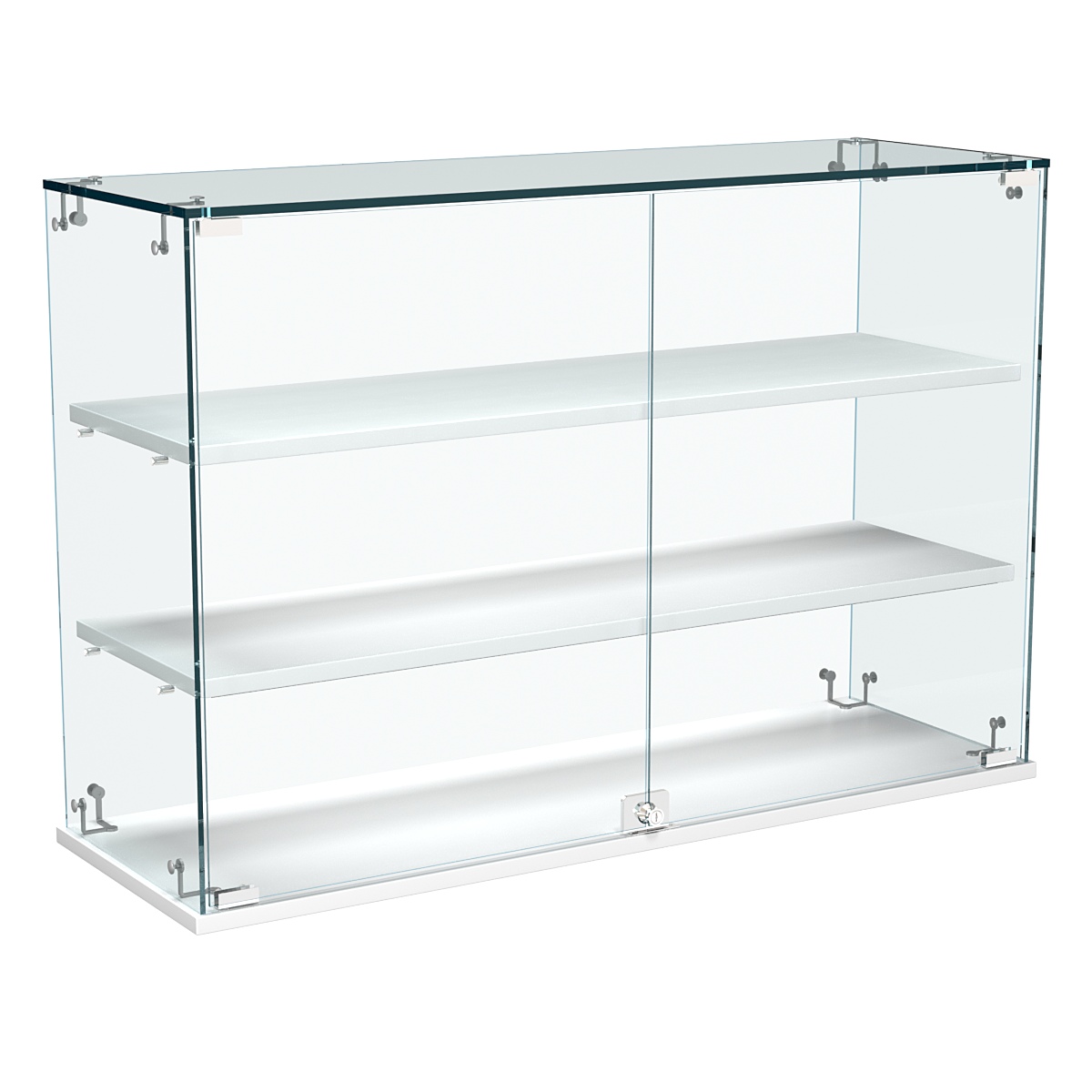 Витрина Истра настольная №29-ДП с прямыми полками из ДСП Белый