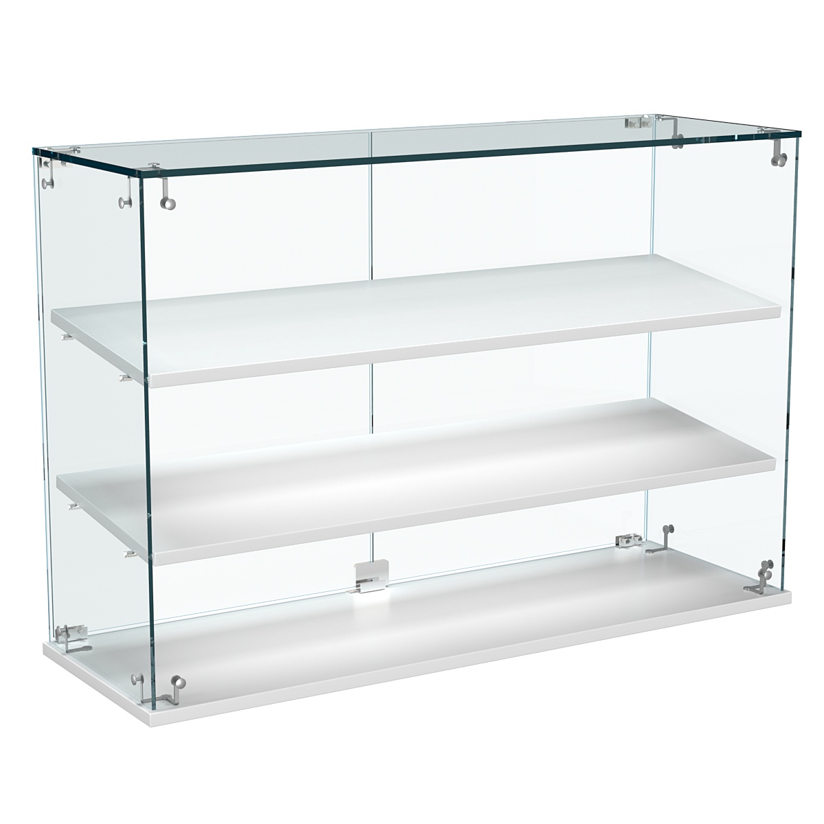 Витрина Истра настольная №29-ДН с наклонными полками из ДСП Белый