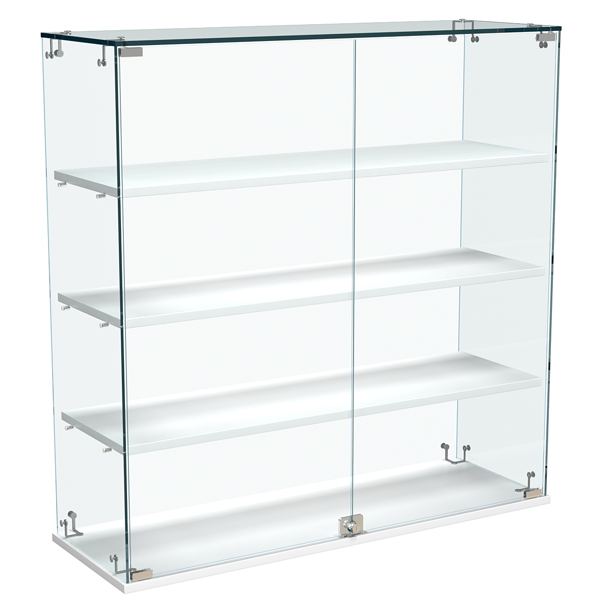 Витрина Истра настольная №31-ДП с прямыми полками из ДСП Белый