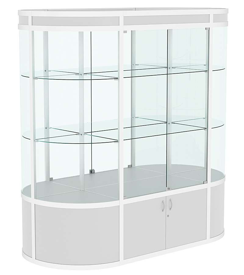 Витрина из профиля островная прозрачная с секторами №1 Серый