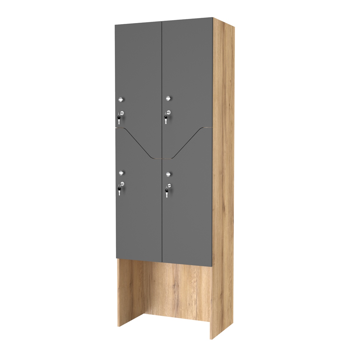 Шкаф для раздевалок СТАНДАРТ-Элегия №3-2А Дуб Золотистый и Темно-Серый
