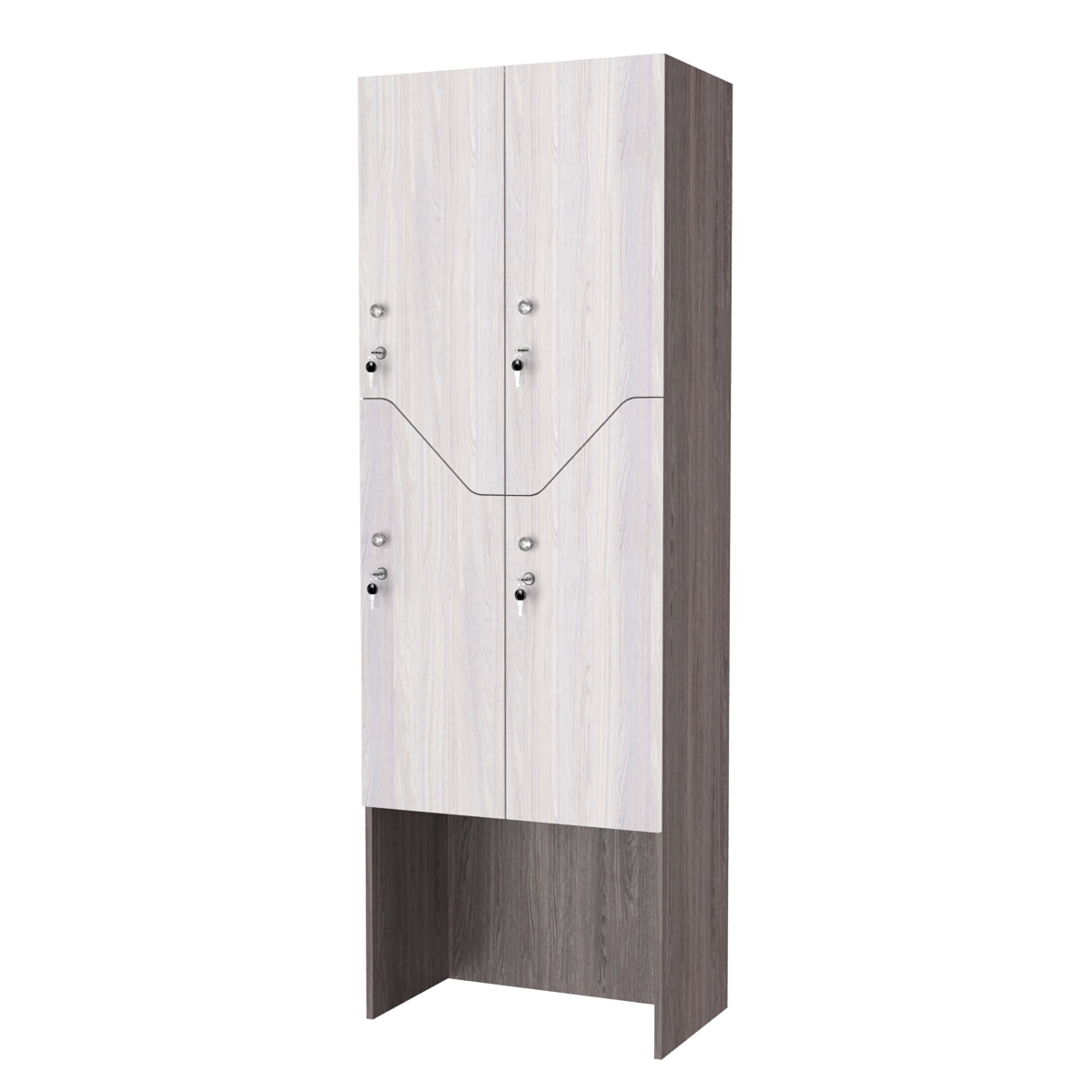 Шкаф для раздевалок СТАНДАРТ-Элегия №3-2А Ясень Анкор темный + Ясень Анкор светлый