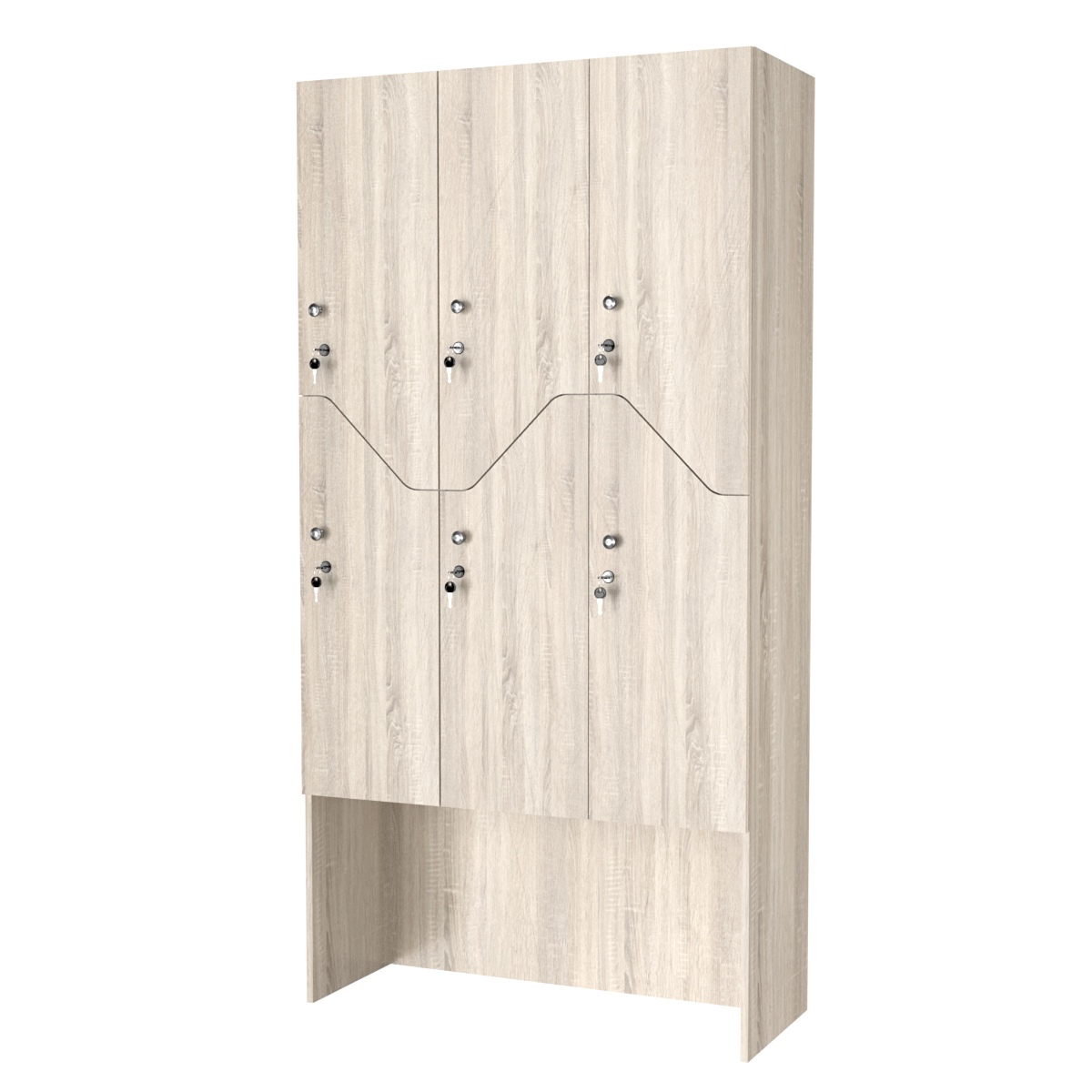 Шкаф для раздевалок СТАНДАРТ-Элегия №3-3А Дуб Сонома