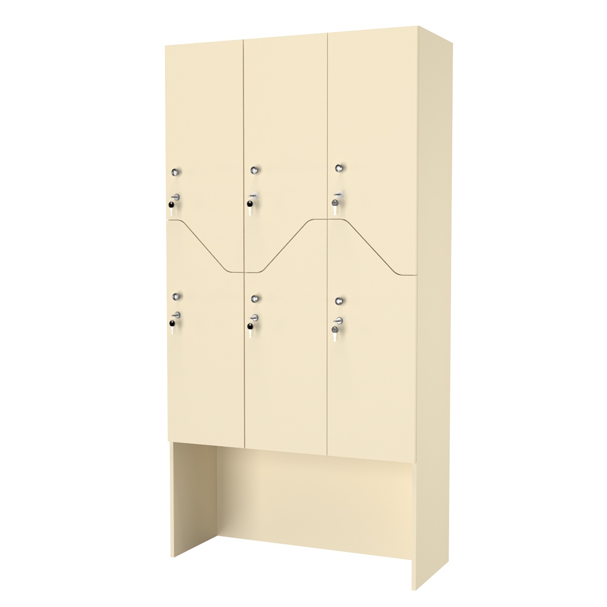 Шкаф для раздевалок СТАНДАРТ-Элегия №3-3А Крем Вайс