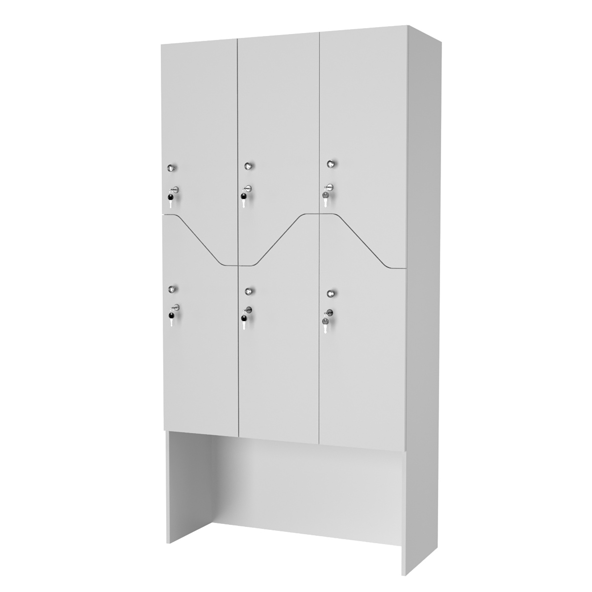 Шкаф для раздевалок СТАНДАРТ-Элегия №3-3А Серый