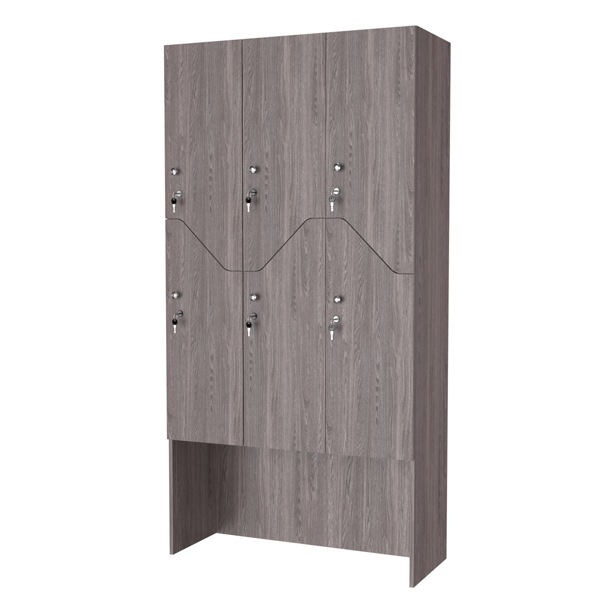 Шкаф для раздевалок СТАНДАРТ-Элегия №3-3А Ясень Анкор темный - U31105