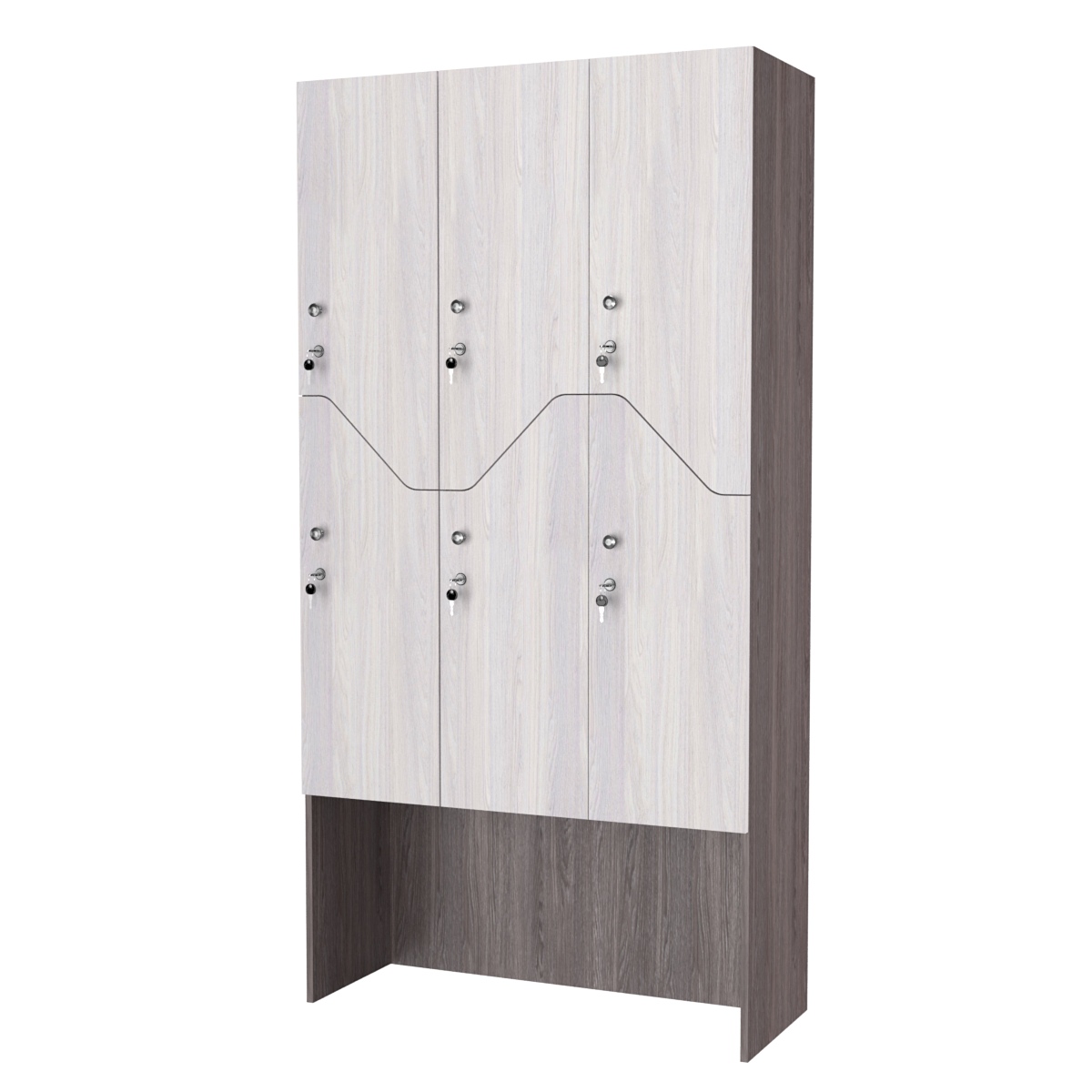 Шкаф для раздевалок СТАНДАРТ-Элегия №3-3А Ясень Анкор темный + Ясень Анкор светлый