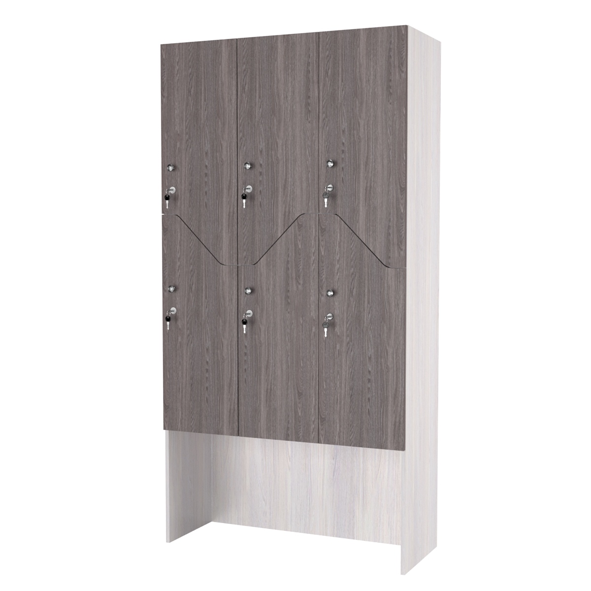 Шкаф для раздевалок СТАНДАРТ-Элегия №3-3А Ясень Анкор светлый + Ясень Анкор темный