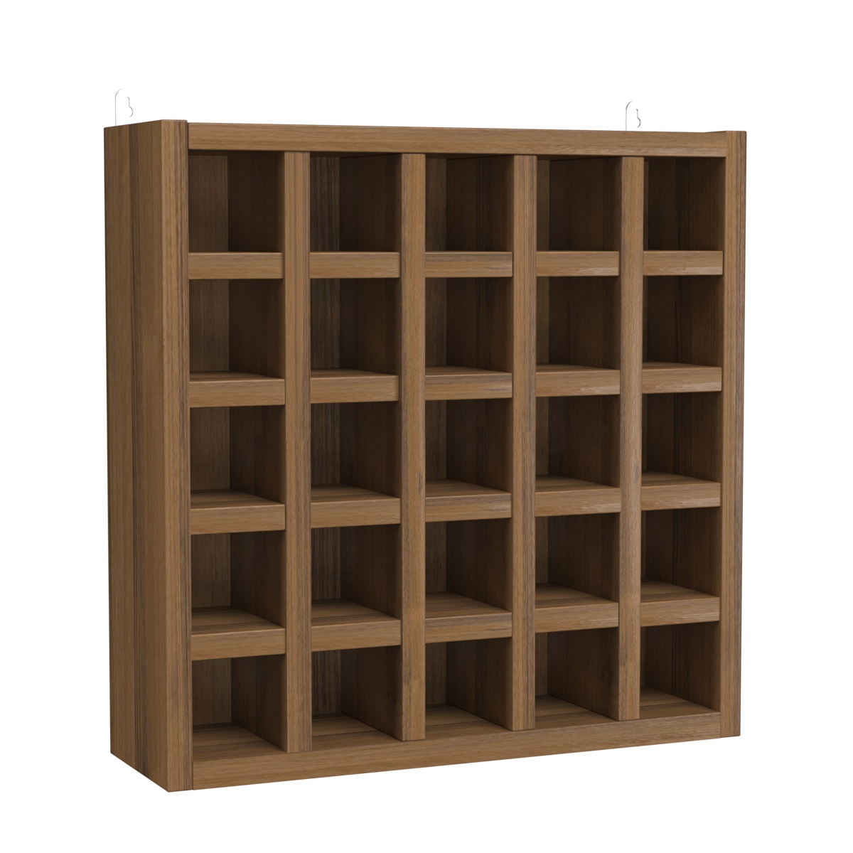 Ключница мини на 25 ячеек для ключей, браслетов и карт, ячейки 60х60мм Орех