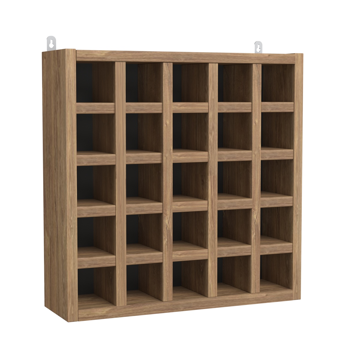 Ключница мини на 25 ячеек для ключей, браслетов и карт, ячейки 60х60мм Дуб Канзас коричневый