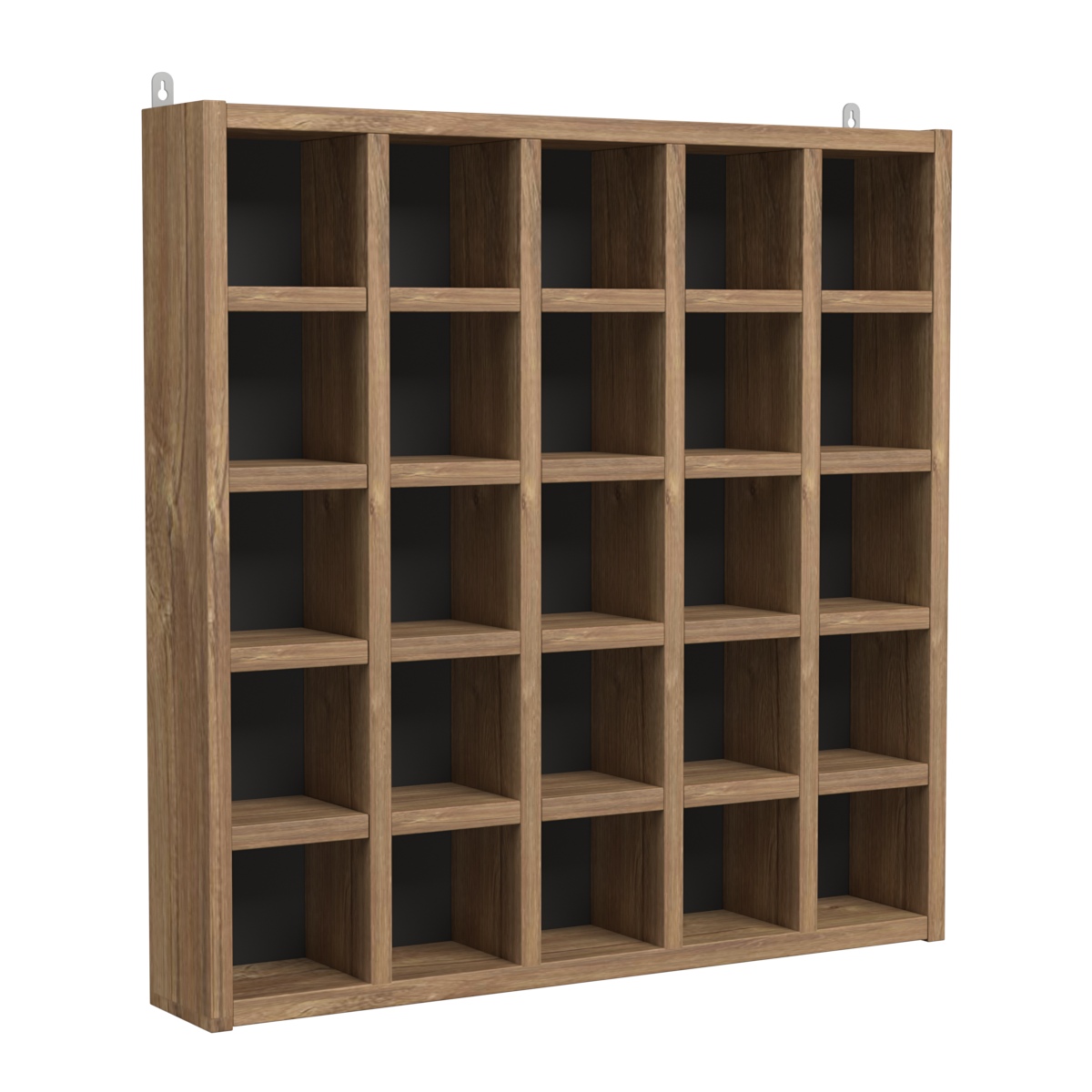 Ключница МАКСИ на 25 ячеек для ключей, браслетов и карт, ячейки 100х100мм Дуб Канзас Коричнерый + черный