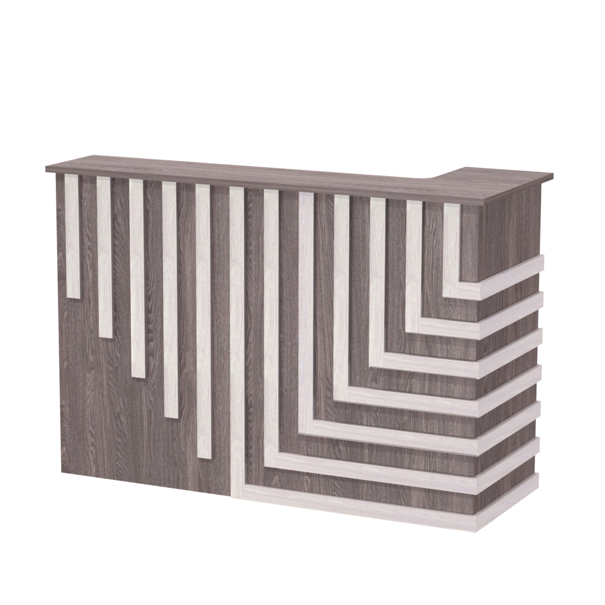 Стойка ресепшен ГРАУНД №5А Ясень Анкор темный + Ясень Анкор светлый