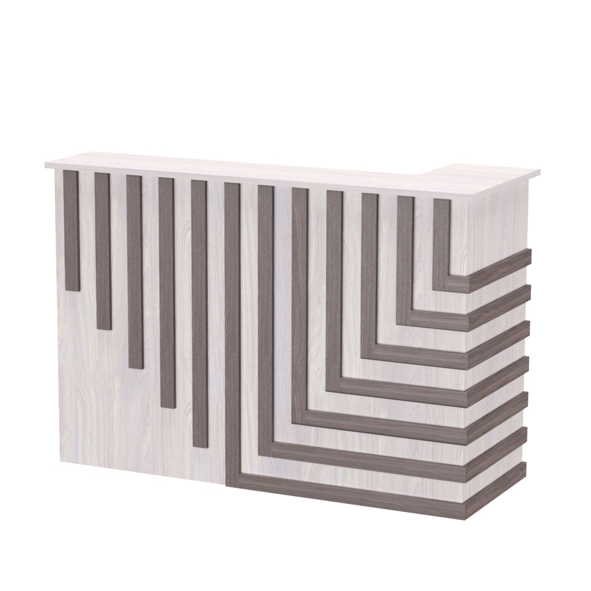 Стойка ресепшен ГРАУНД №5А Ясень Анкор светлый + Ясень Анкор темный