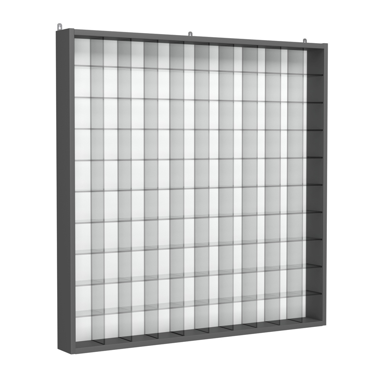 Ключница миди-ЛАЙТ на 100 ячеек для ключей, браслетов и карт, ячейки 80х80мм Антрацит