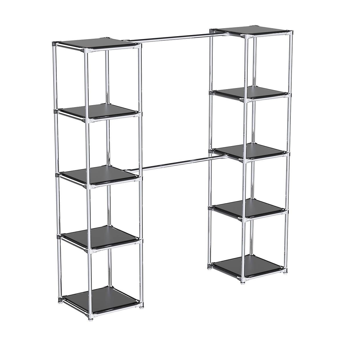 Вешало для одежды с глухими полками Мега №2-3 Черный