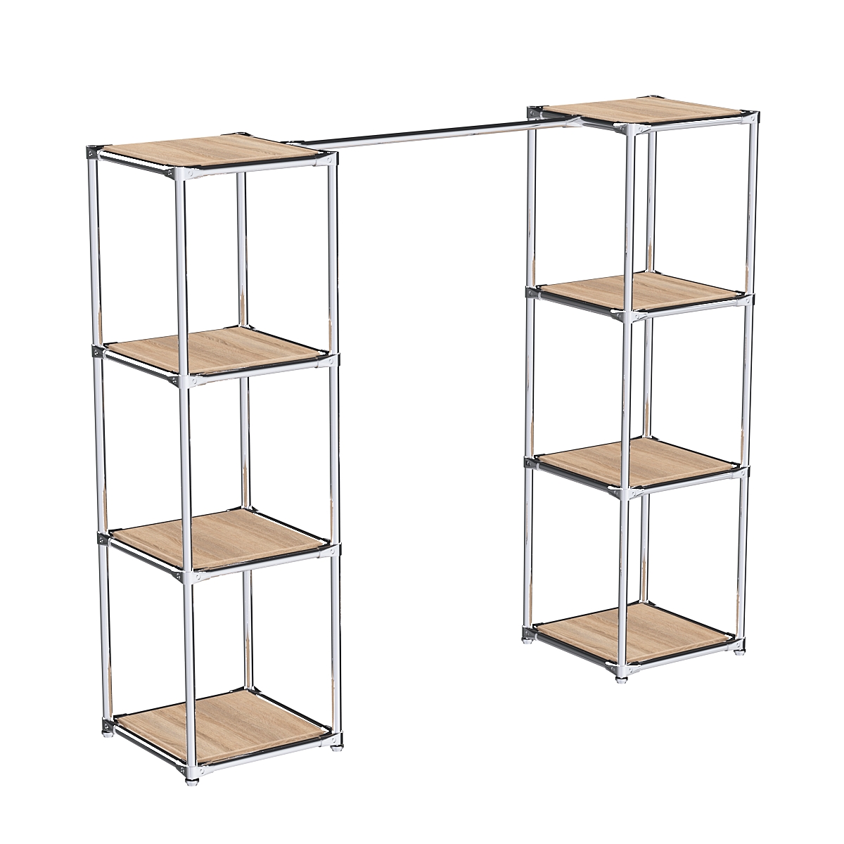 Вешало для одежды низкое с квадратными столбиками Мега №3-3 Дуб Сонома