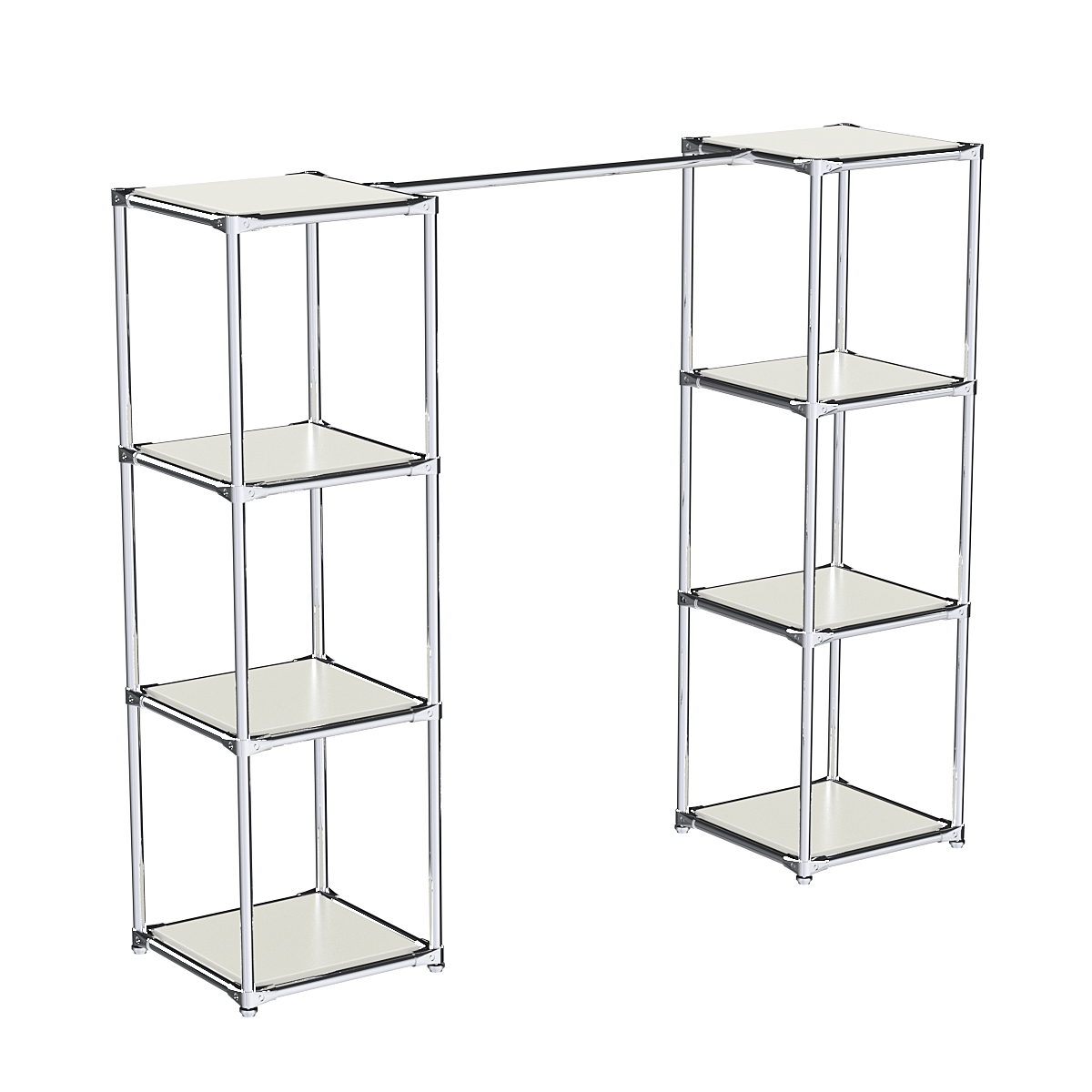 Вешало для одежды низкое с квадратными столбиками Мега №3-3 Белый