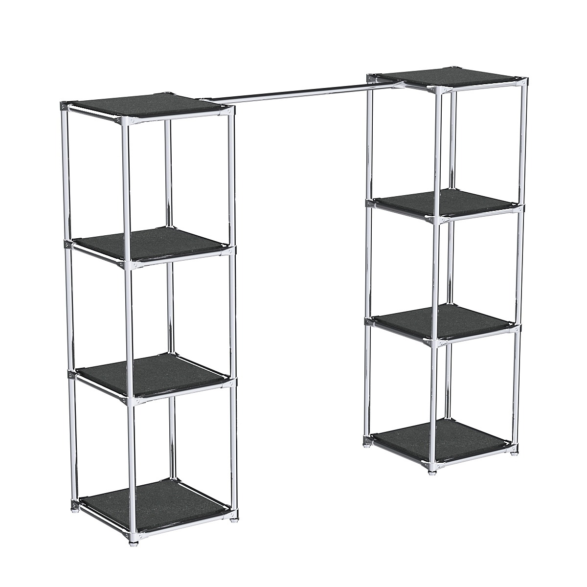 Вешало для одежды низкое с квадратными столбиками Мега №3-3 Антрацит