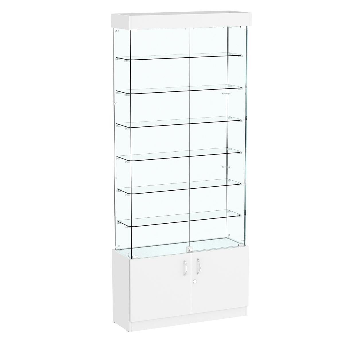 Витрина Истра №31 прямоугольная (задняя стенка - стекло) Белый