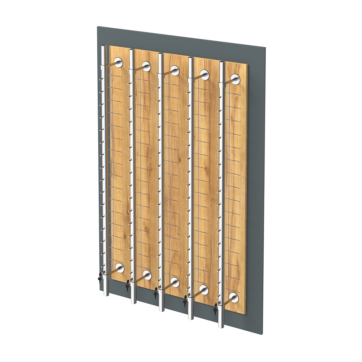 Дисплей настенный для очков ОПТИКА №1 Темно-серый и Дуб Золотистый