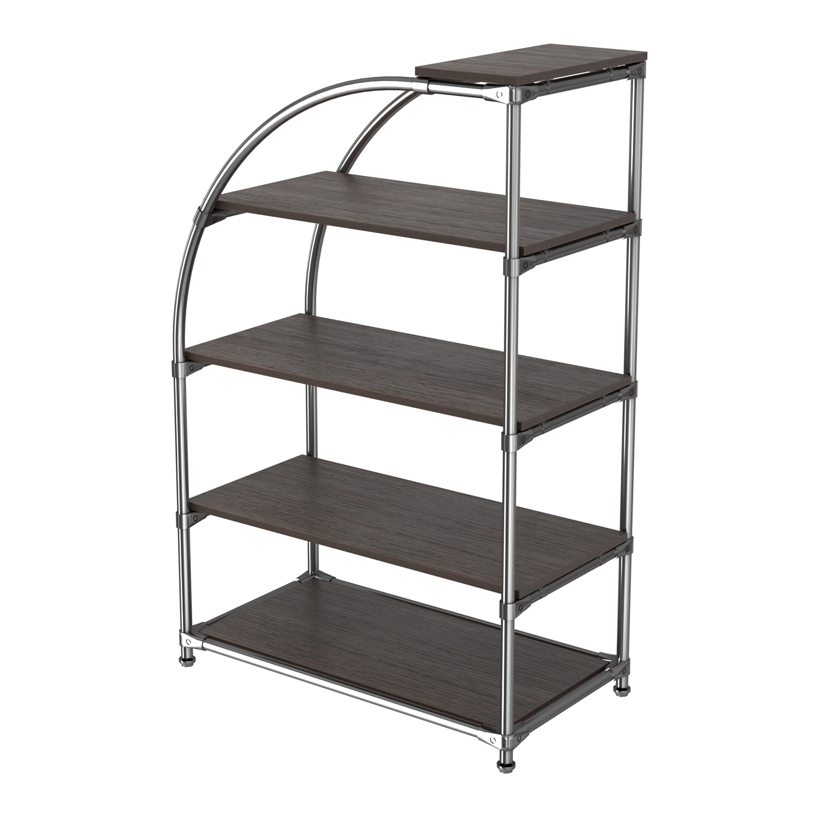 Хромированный стенд универсальный TD-06 (Т) с полками ДСП 16мм Дуб Венге