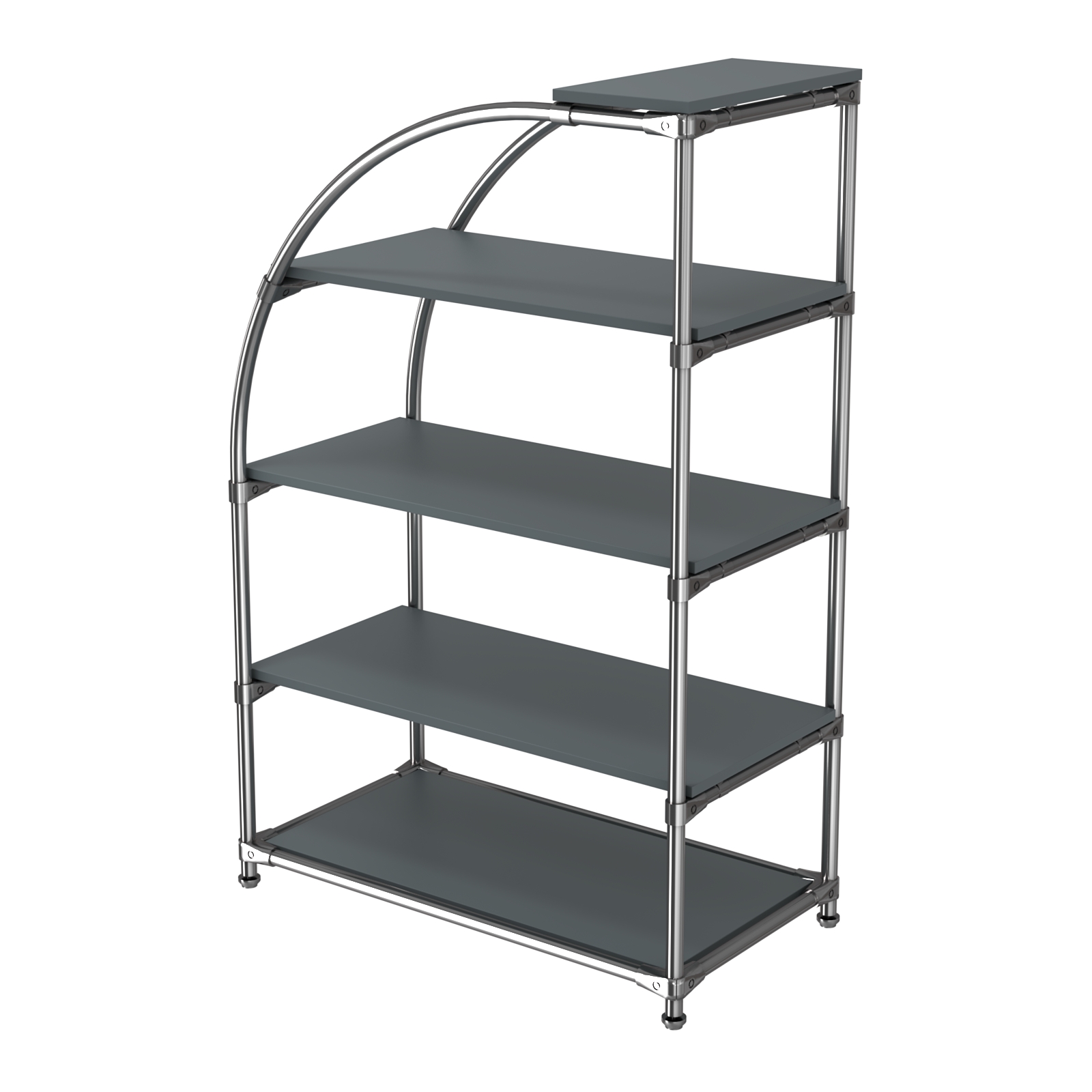 Хромированный стенд универсальный TD-06 (Т) с полками ДСП 16мм Темно-Серый