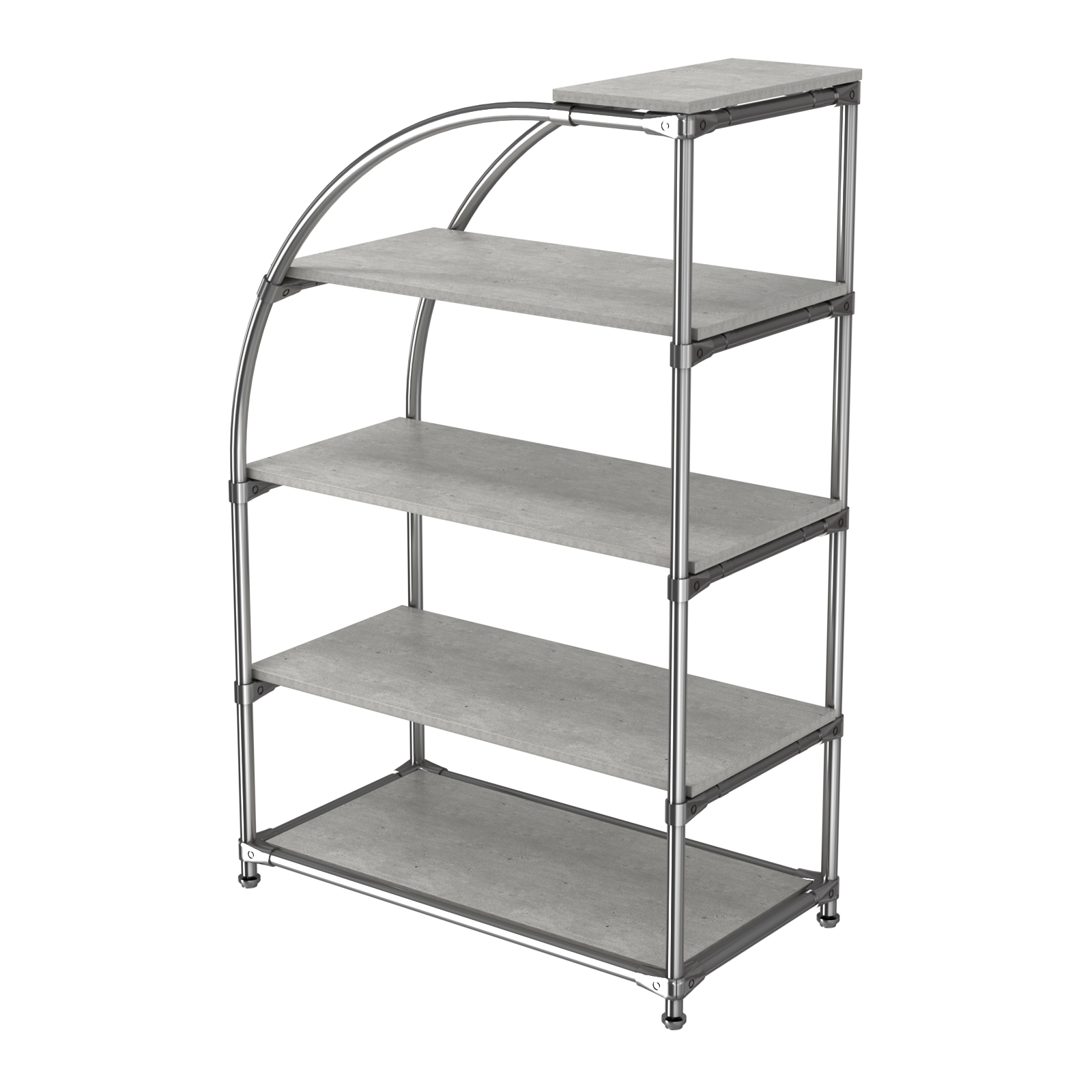 Хромированный стенд универсальный TD-06 (Т) с полками ДСП 16мм Метрополитан Грей