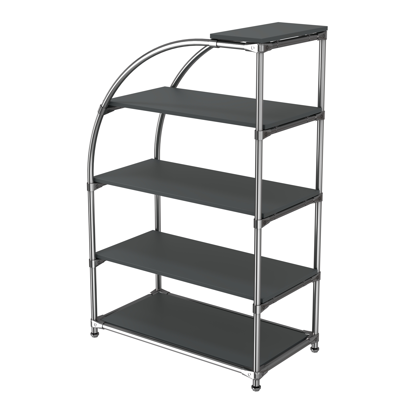 Хромированный стенд универсальный TD-06 (Т) с полками ДСП 16мм Антрацит