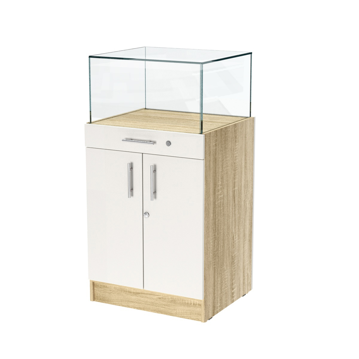 Прилавок ювелирный "Диаманд" №1-600 Дуб Сонома + Белый